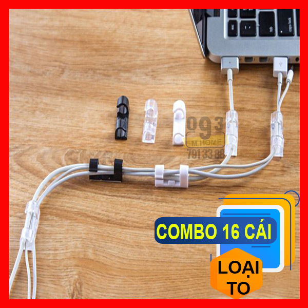 Combo 16 Kẹp Dây Điện Sắp Xếp Dây Điện 40x15x11 mm