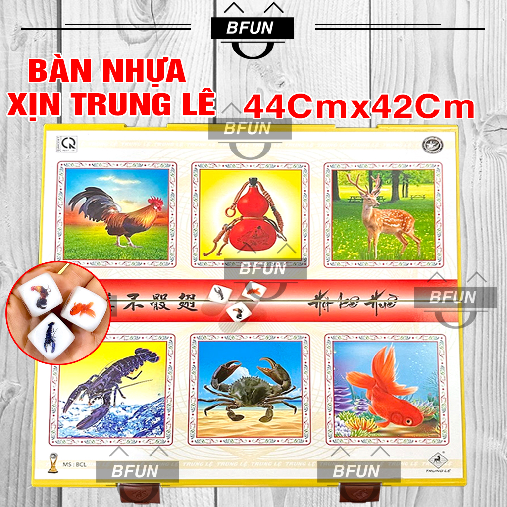 Bộ Bầu Cua Tôm Cá BÀN NHỰA Loại Lớn Cao Cấp - Bộ Bầu Cua Cá Cọp Tôm Cá Xúc Xắc , Đồ Chơi Tết, Boardgame, Đồ Chơi Tết 2024 BFUN