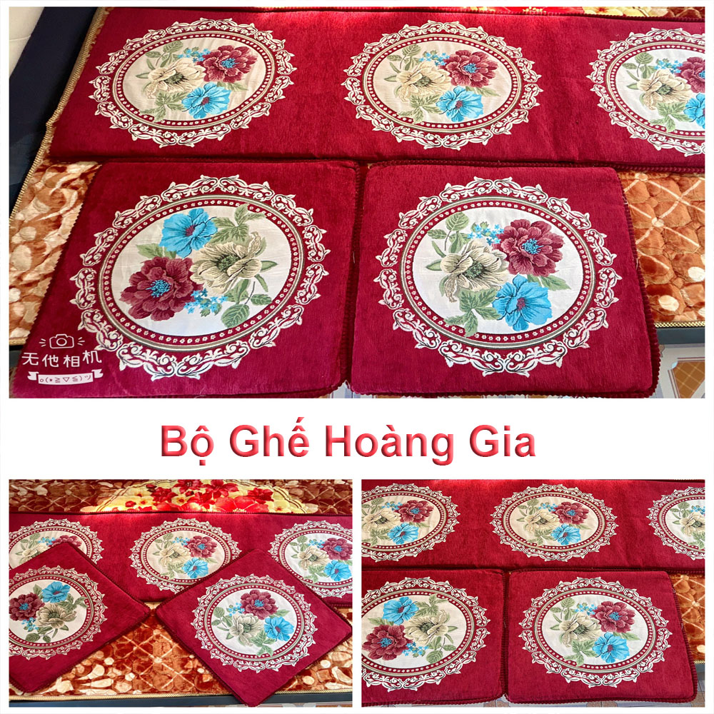 Bộ Thảm Ghế Cao Cấp Hoàng Gia -Thảm trải trên ghế gỗ Đệm Ghế Sofa đệm trải ghế cao cấp thảm ghế dài đệm ghế gỗ NHẬP KHẨU
