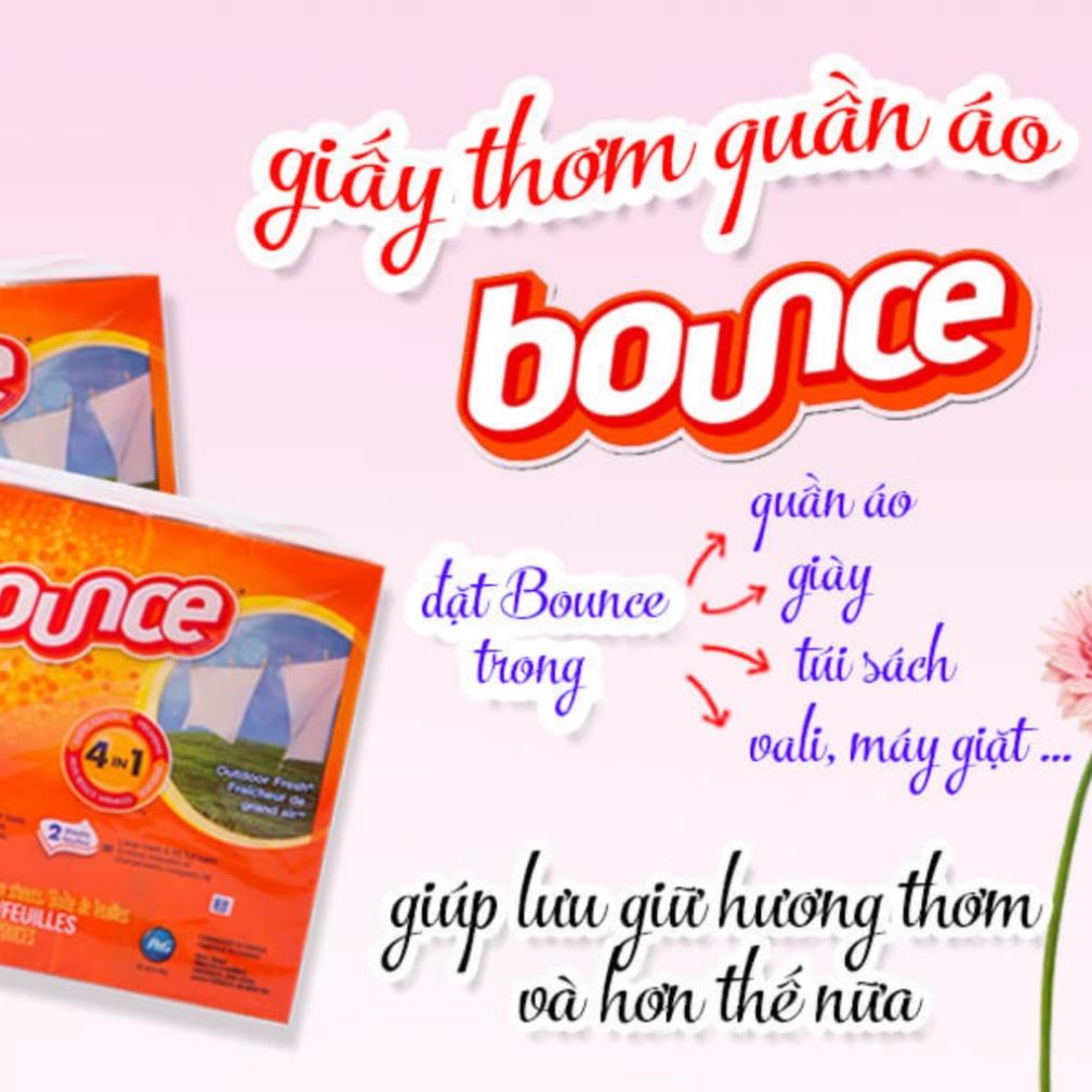Giấy thơm quần áo BOUNCE mỹ mềm vải thơm lâu chính hãng nội địa SOLAGT06 hộp 160 tờ