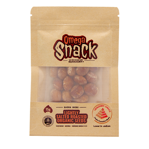 Omega Snack - Hạt Sacha Inchi Hữu Cơ Rang 15gr - Thực Phẩm Bổ Sung Omega 369 - Tốt Cho Người Ăn Chay, Vận Động Viên