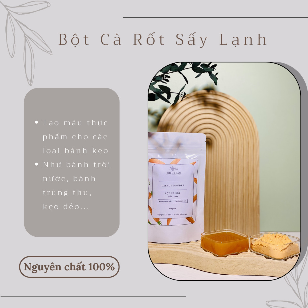 Bột cà rốt nguyên chất dùng trong ăn uống