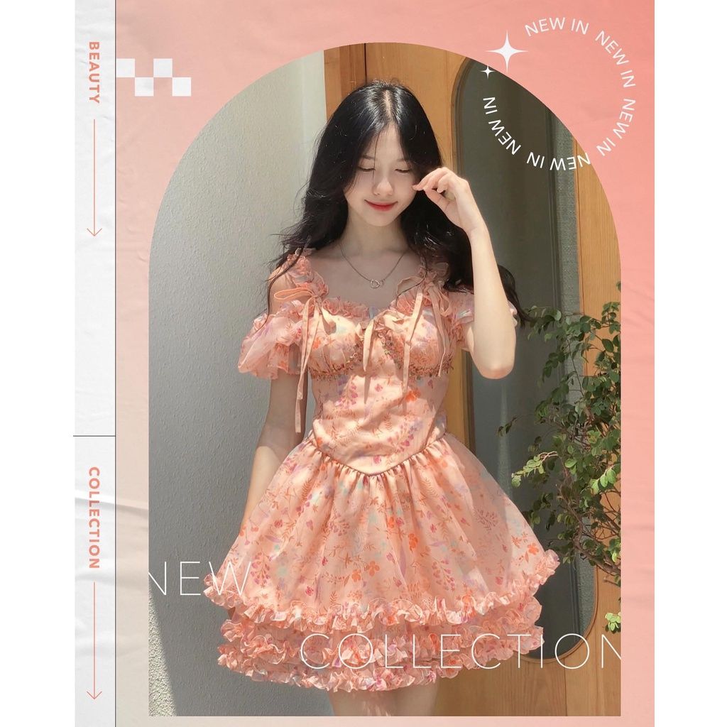 Đầm voan tơ ánh kim trễ vai - Mallorie Dress
