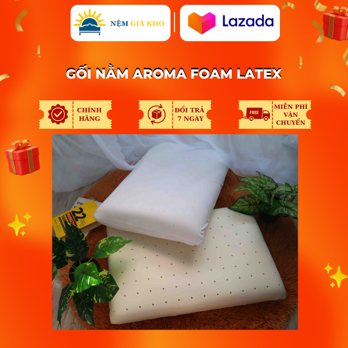 Gối Nằm Foam Latex Aroma 44x64x12cm, gối nằm cho người lớn