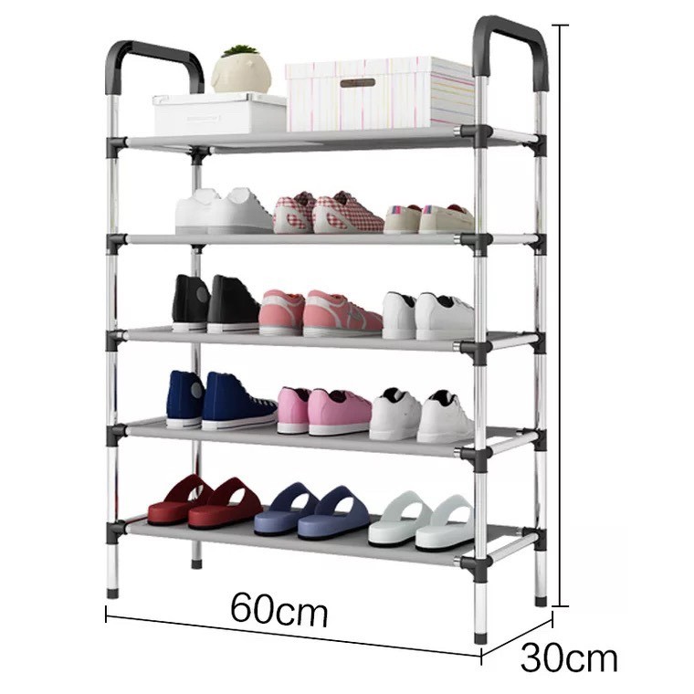 Kệ Dép 5 Tầng Khung Inox