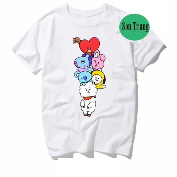 Áo thun cotton in bts
