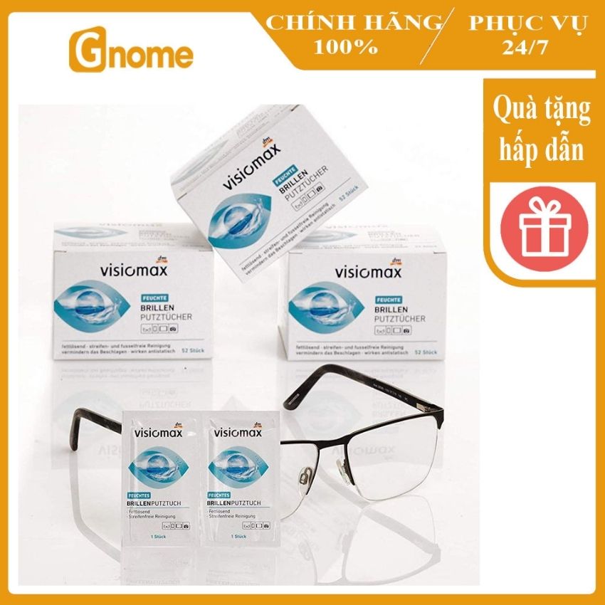Giấy lau kính Visiomax 52 miếng lau màn hình điện thoại, lau ống kính kháng khuẩn sạch triệt để chống tĩnh điện ngăn ngừa mờ sương [Hàng Nhập Đức]
