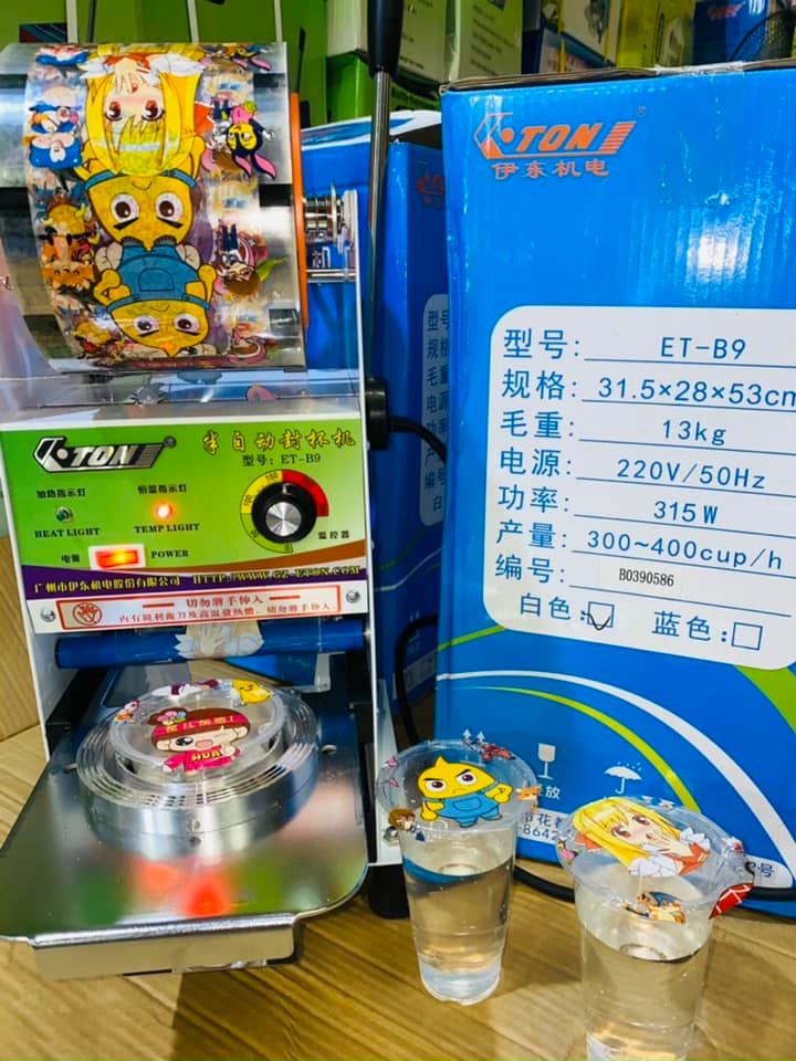 Máy ép miệng ly bằng tay tự động cuộn màng eton b9 tang keo