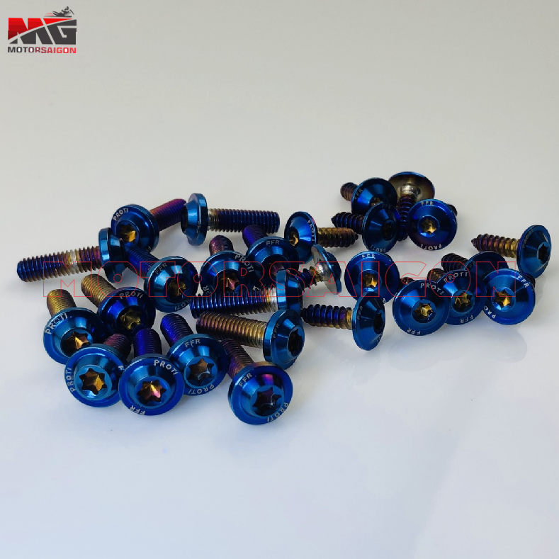 Bộ ốc dàn áo Winner /Winner X / Sonic/ Deam/ Wave các đời ốc titan proti kiểu gr5 nhập khẩu cao câp hình chụp thực tế