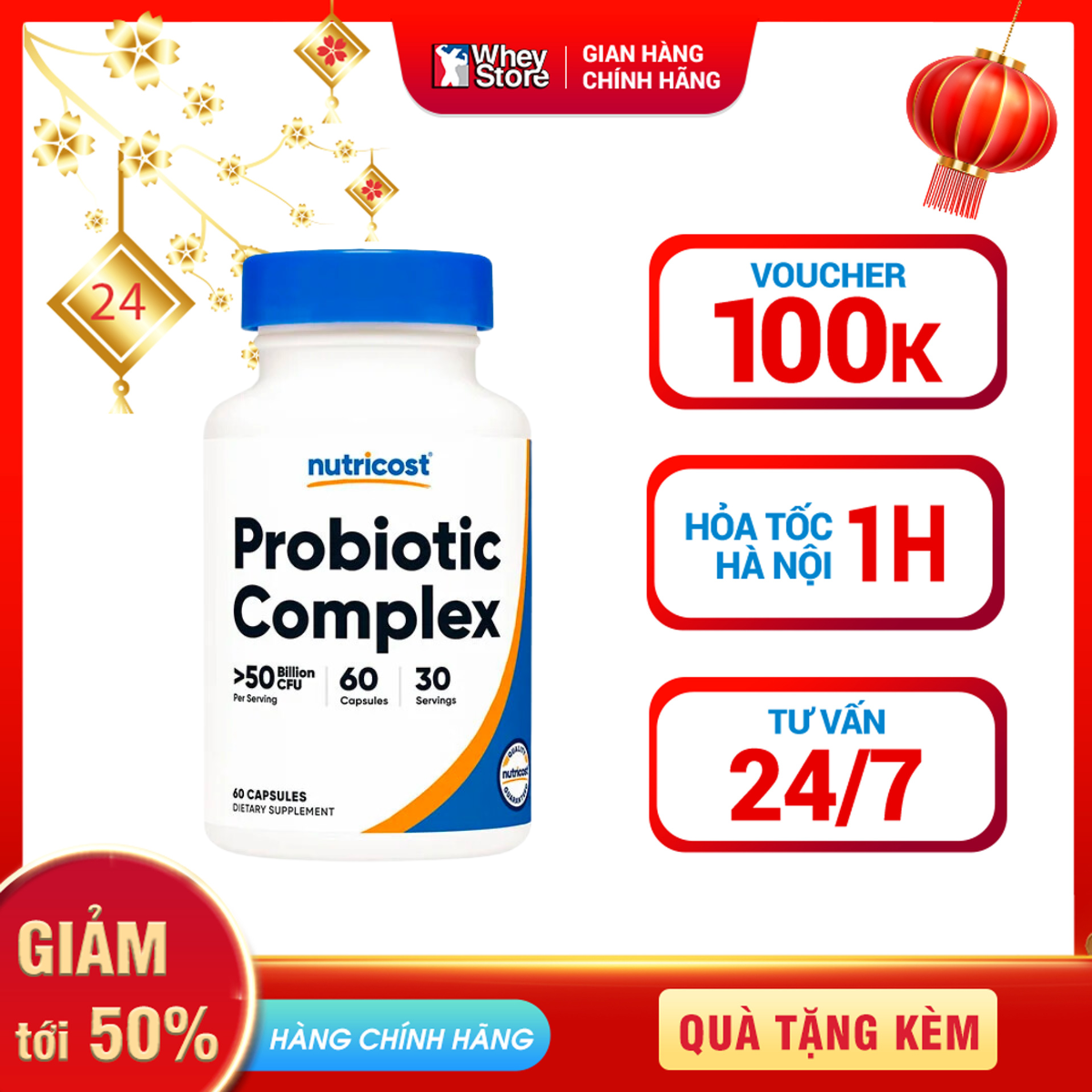 Sản phẩm hỗ trợ sức khỏe Probiotic Complex Capsules 60 viên Chính Hãng