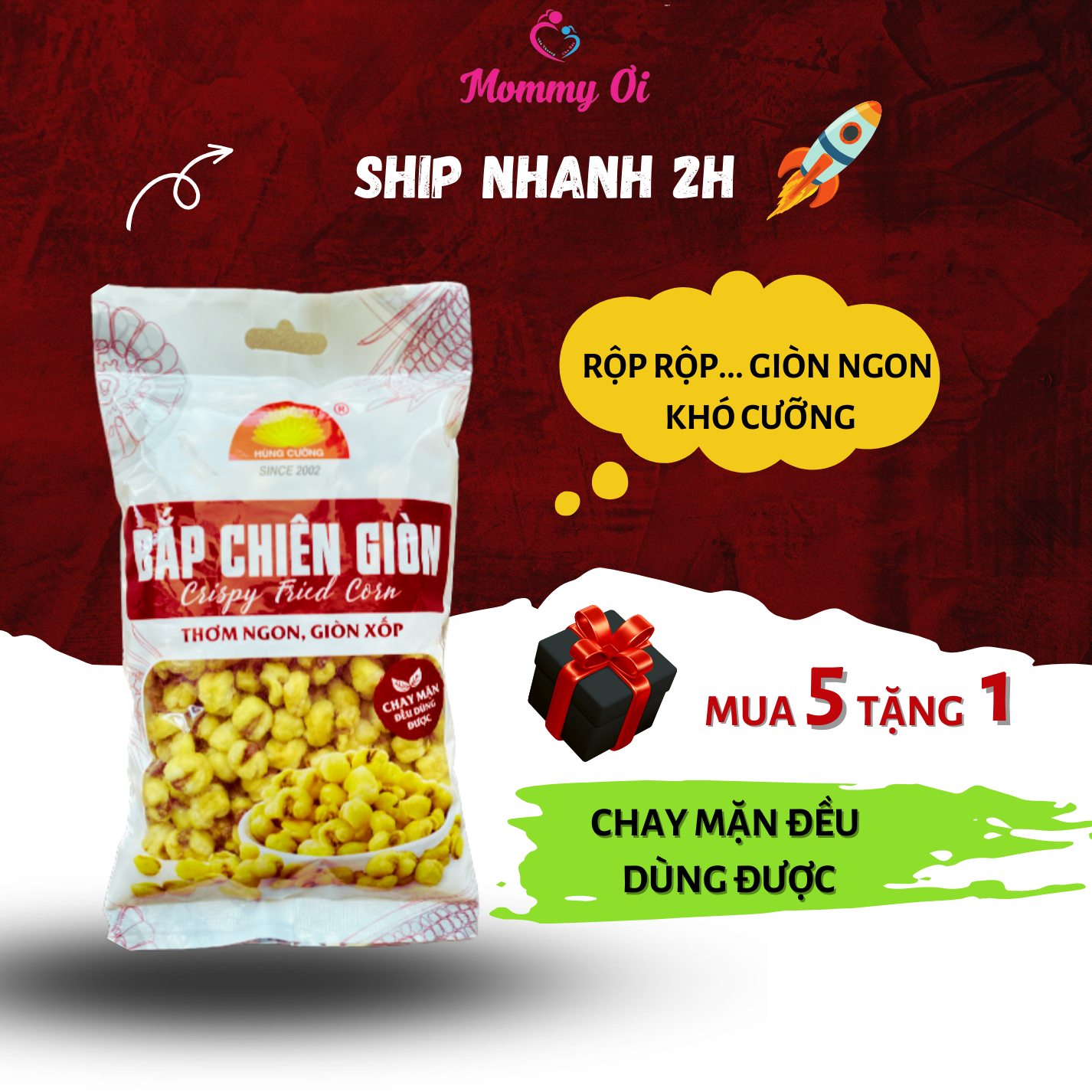 Bắp Chiên Giòn 100g / bắp / ngô / ngô cay / sấy giòn / bánh / đồ ăn vặt / ăn chay được / bỏng ngô / snack / bim bim / hùng cường