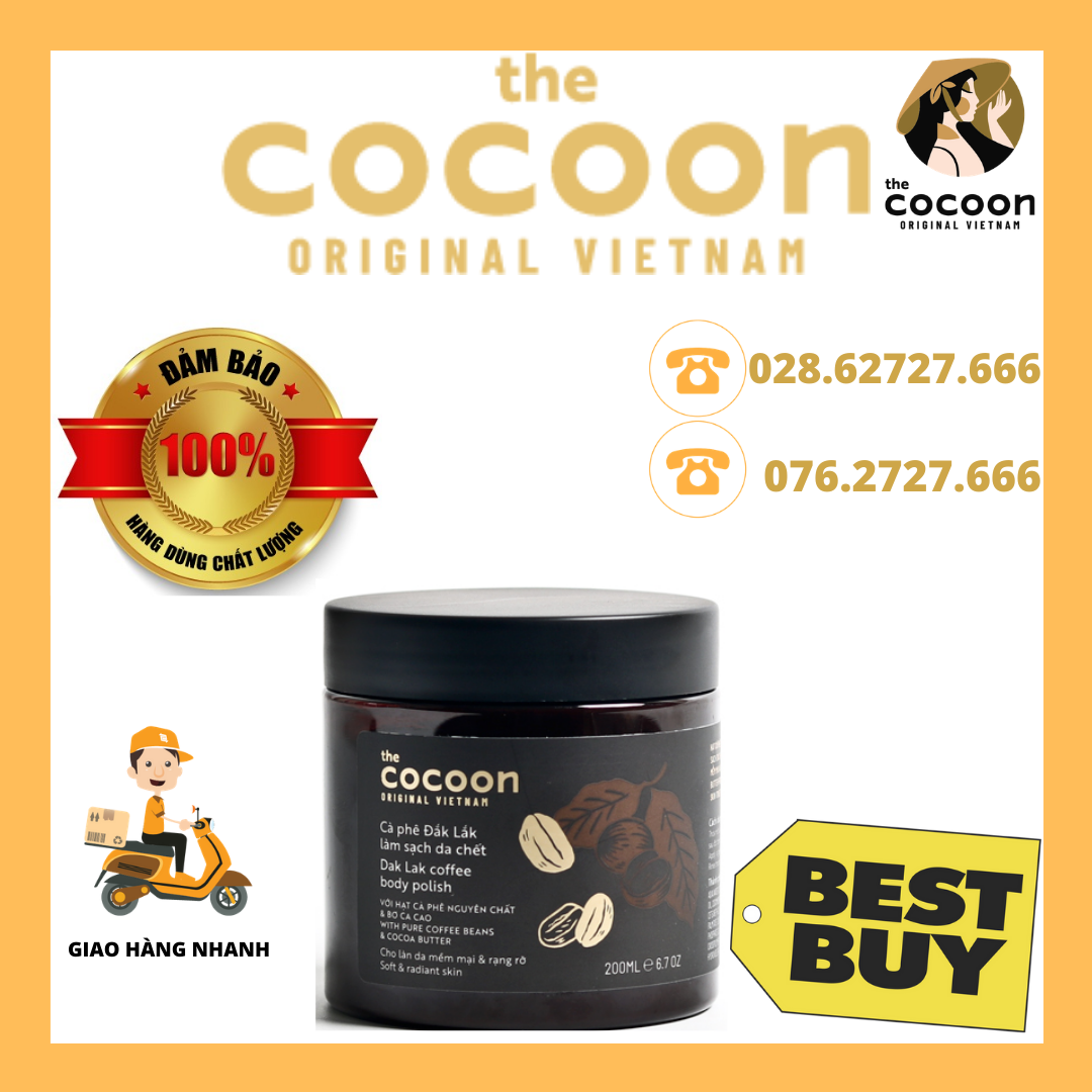 Tẩy da chết the cocoon cà phê đắk lắk làm sạch da chết