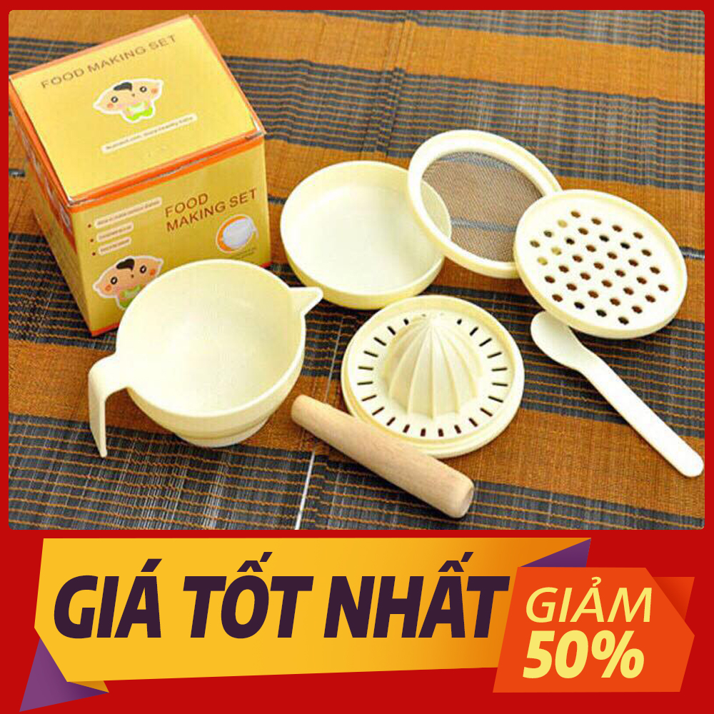Bộ Dụng Cụ Chế Biến Ăn Dặm  7 Món Cho Bé Tiện Lợi Chất Liệu Cao Cấp An Toàn Cho Sức Khoẻ Của Bé