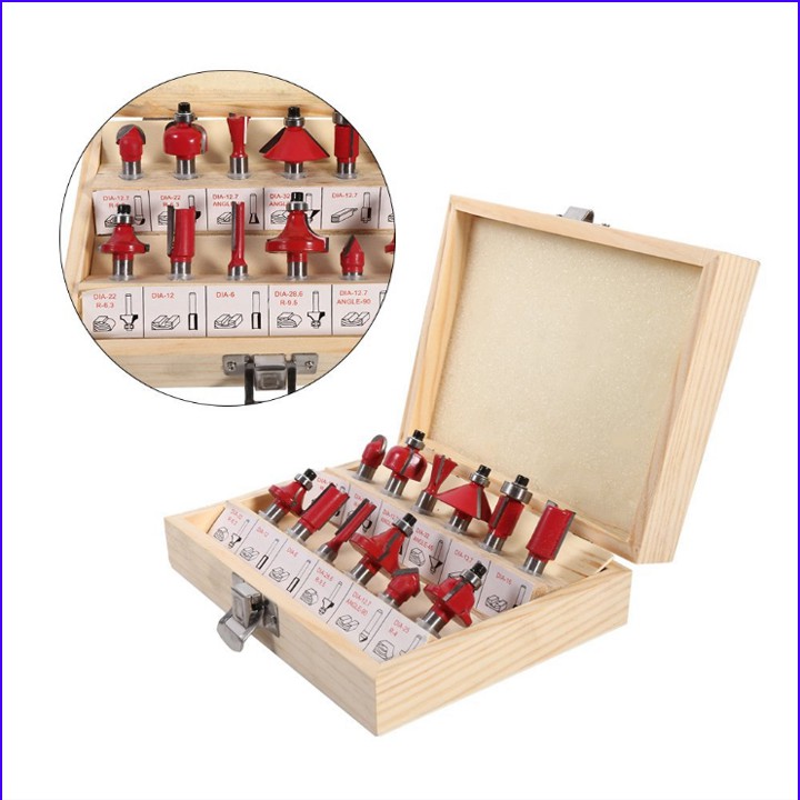 Bộ mũi phay gỗ 635 Bộ mũi phay gỗ 12 món cao cấp