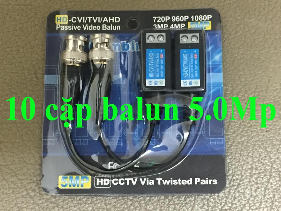 [HCM]COMBO 10 CẶP balun 5.0Mp VẶN VÍT BDV-04 đi dây 600m  - video balun 5.0Mp