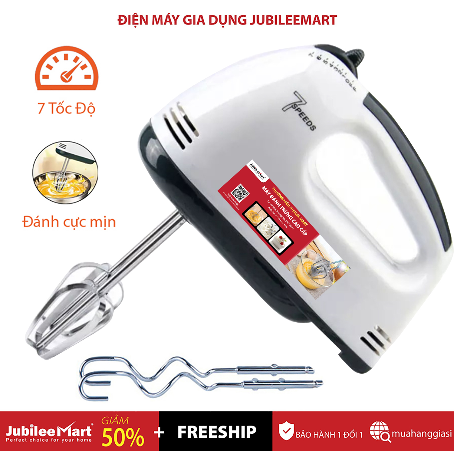 [ SIÊU SALE] Máy đánh trứng - máy đánh trứng cầm tay , máy đánh trứng tự động, Máy Đánh Trứng Cầm Tay 7 Tốc Độ cao cấp - Bảo hành 1 đổi 1