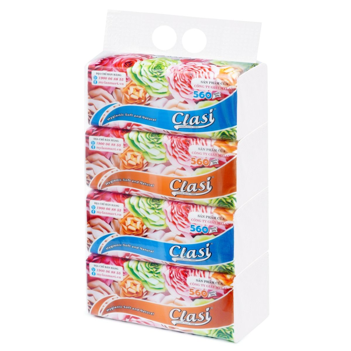 Giấy rút clasi hoa hồng 3 lớp 195 cao cấp