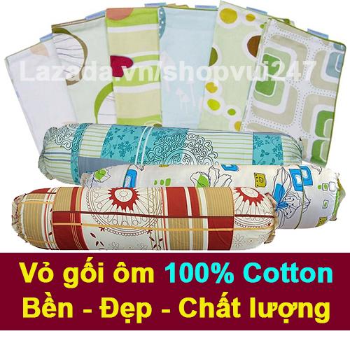 Vỏ gối ôm 35x100cm 100% cotton sgcottons