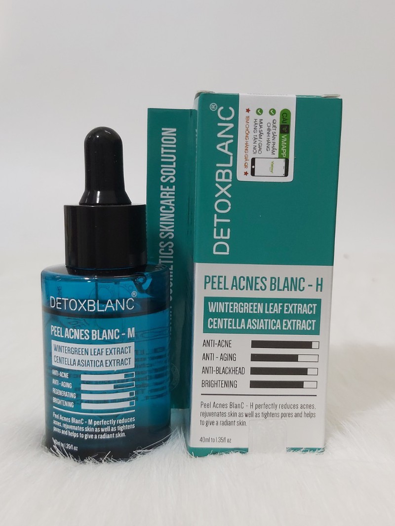Serum peel acnes detox blanc giúp làm mờ sẹo thâm, ngăn chặn mụn tái phát hiệu quả 40ml