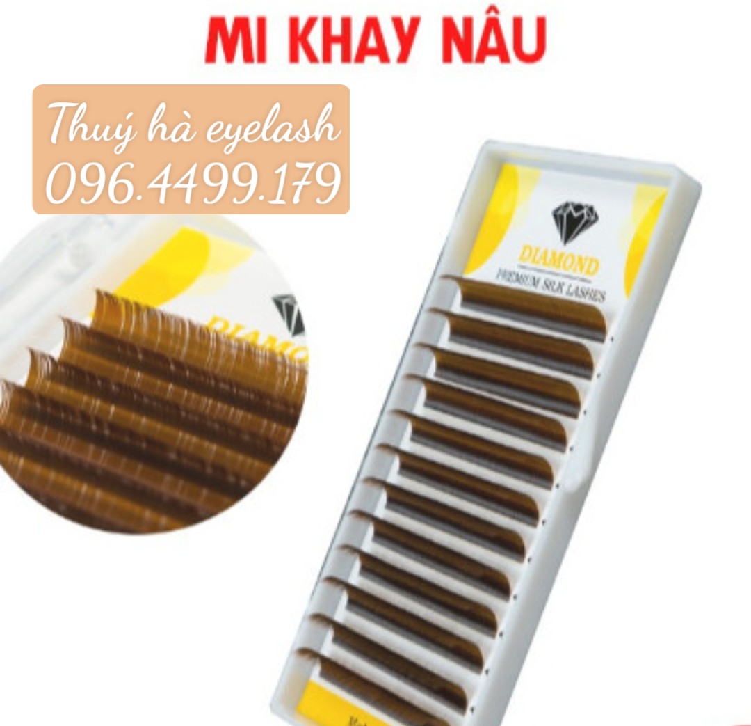[HCM]Mi khay nâu tây nhiều size (dày 007 - 0.10) độ cong C - CC - D _ dụng cụ nối mi _ thúy hà