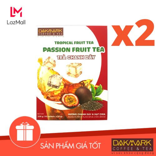 Combo 2 hộp Trà trái cây vị Chanh Dây DakMarak - Hạt chia