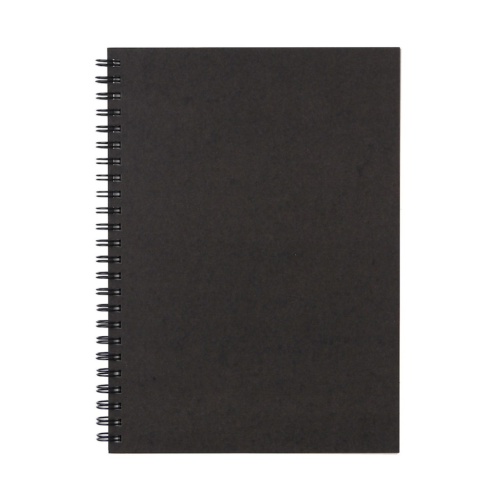 Muji - sổ tay lò xo a5 - xám đậm 80 tờ nhật bản
