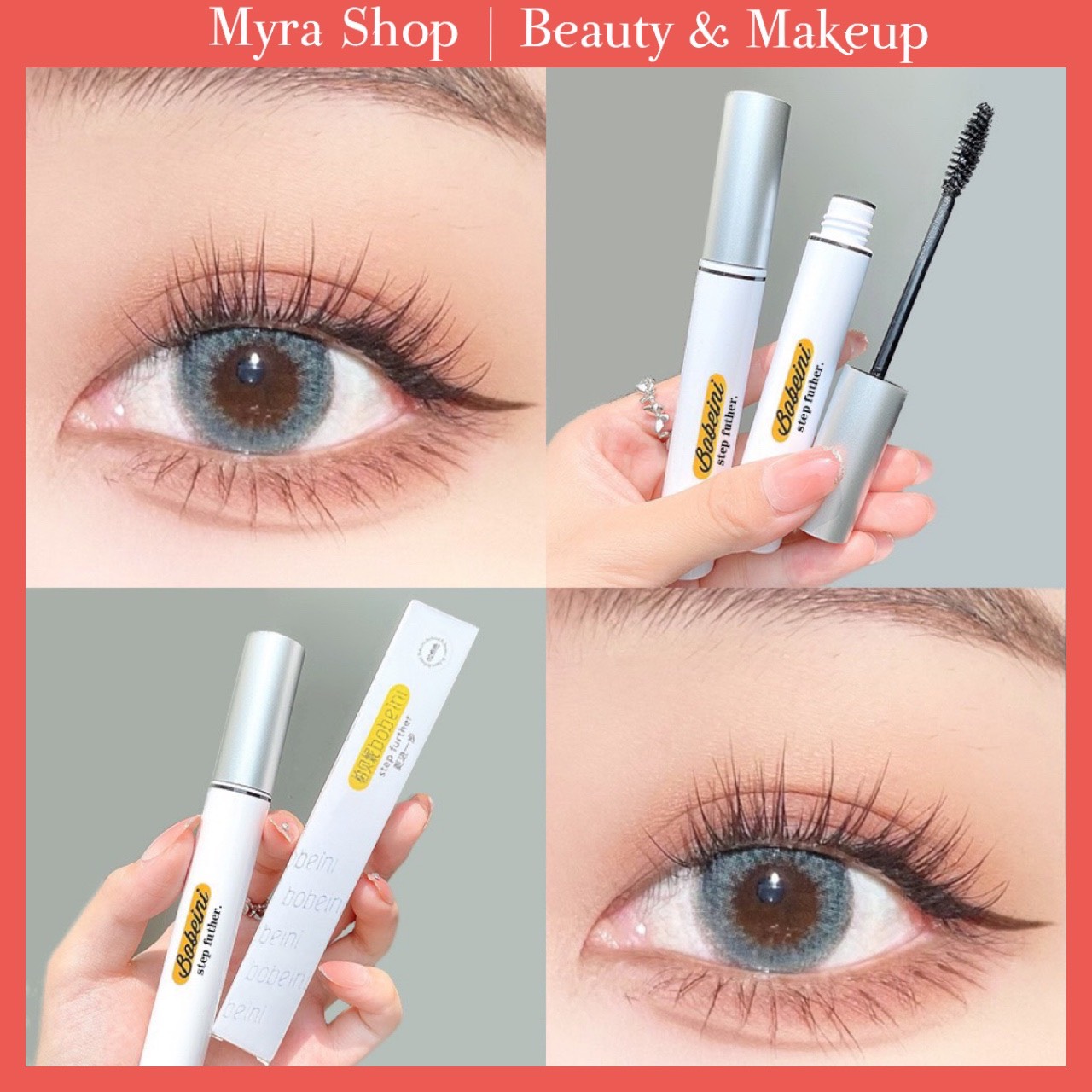 Chuốt Mi Mascara Bobeini Làm Dày Mi, Cong Mi Không Trôi Chống Thấm Nước Magic Colorful Slender Mascara