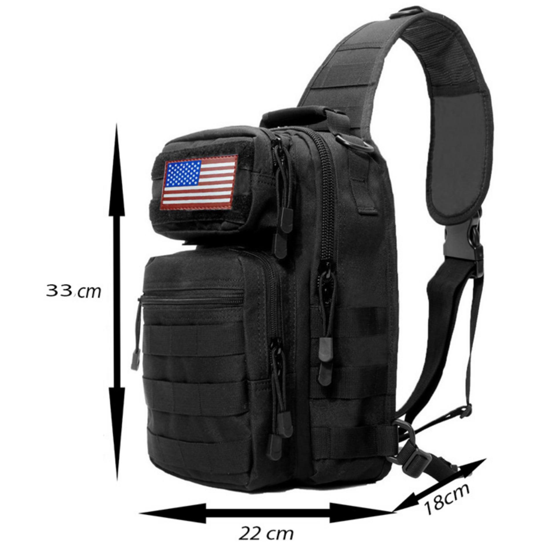 Balo chéo kích cỡ Lớn màu Đen Lính TDN