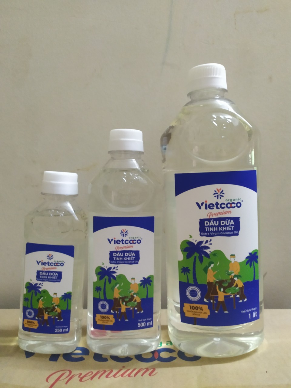 Dầu dừa tinh khiết organic 100% vietcoco chai 250,500,1000ml