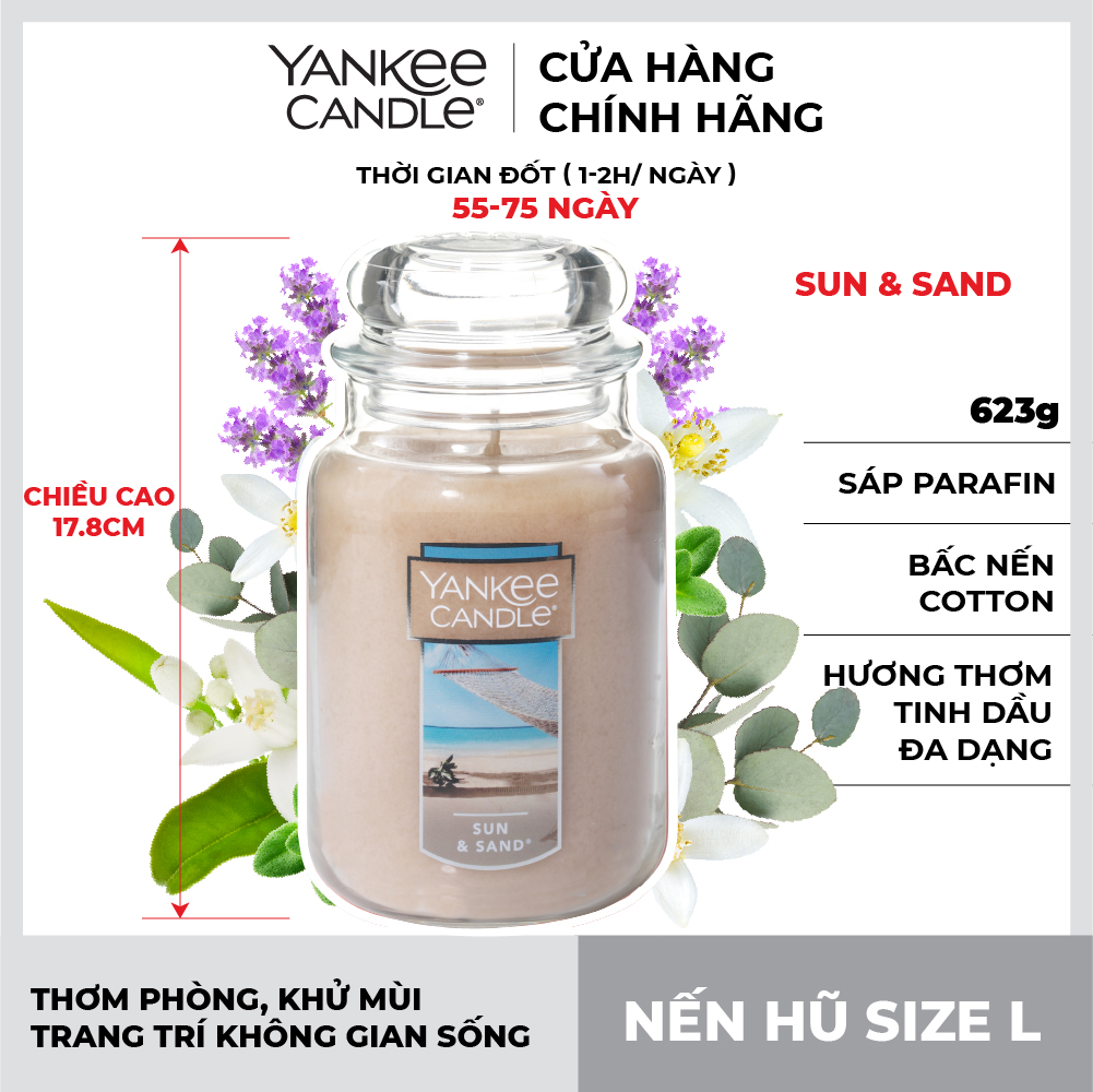 Nến hũ Yankee Candle size L - Sun & Sand
