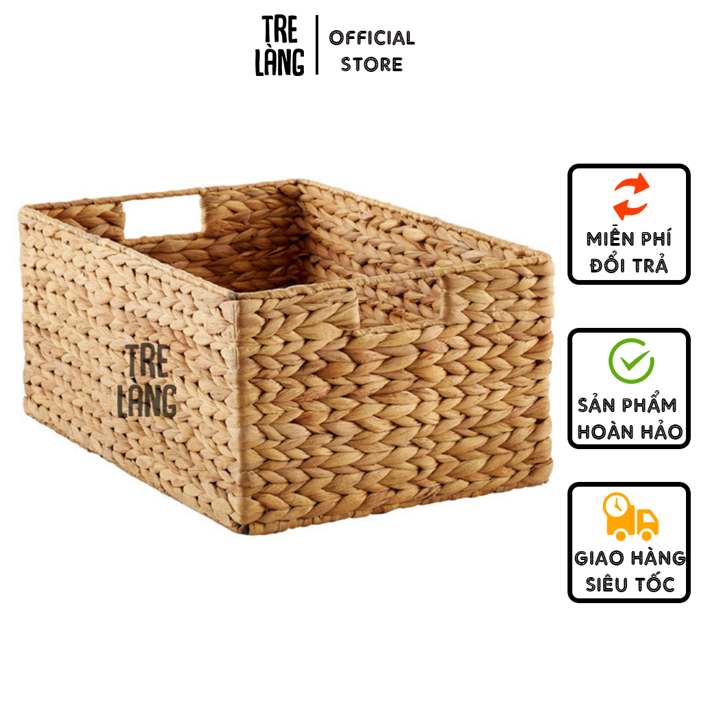 Khay sọt lục bình Tre Làng chất liệu bèo tây chống mốc -giỏ bèo tây đựng quần áo