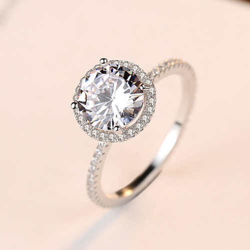 Nhẫn bạc nữ s925 khảm đá cz trắng đại, nhẫn đeo tay cho bạc nữ thiết kế tròn cỡ lớn - n2866 - bảo ngọc jewelry