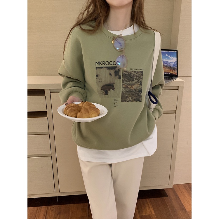 Áo Nỉ Sweater Nữ Form rộng Hàn Quốc Áo Sweater Nữ Cao cấp Form rộng