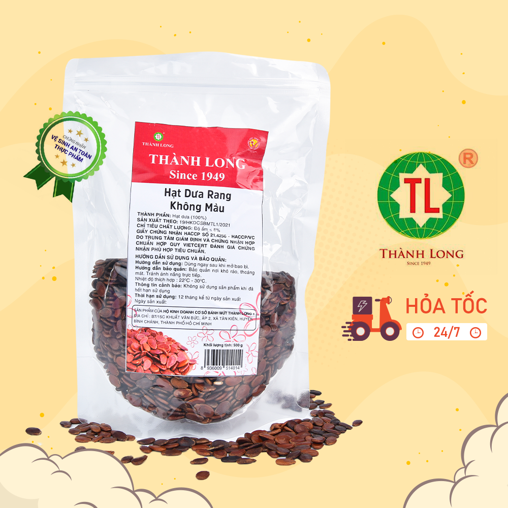 Hạt Dưa Tết 100% Không Màu, Sạch Rang Mộc Thành Long 500gr - Việt Nam