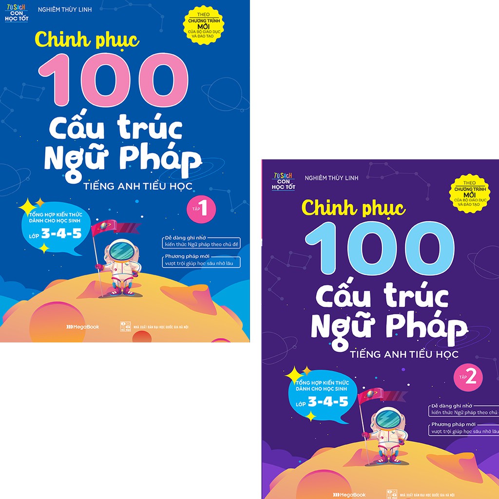 Sách - Combo Chinh phục 100 cấu trúc Ngữ pháp tiếng Anh Tiểu học Tập 1 và 2
