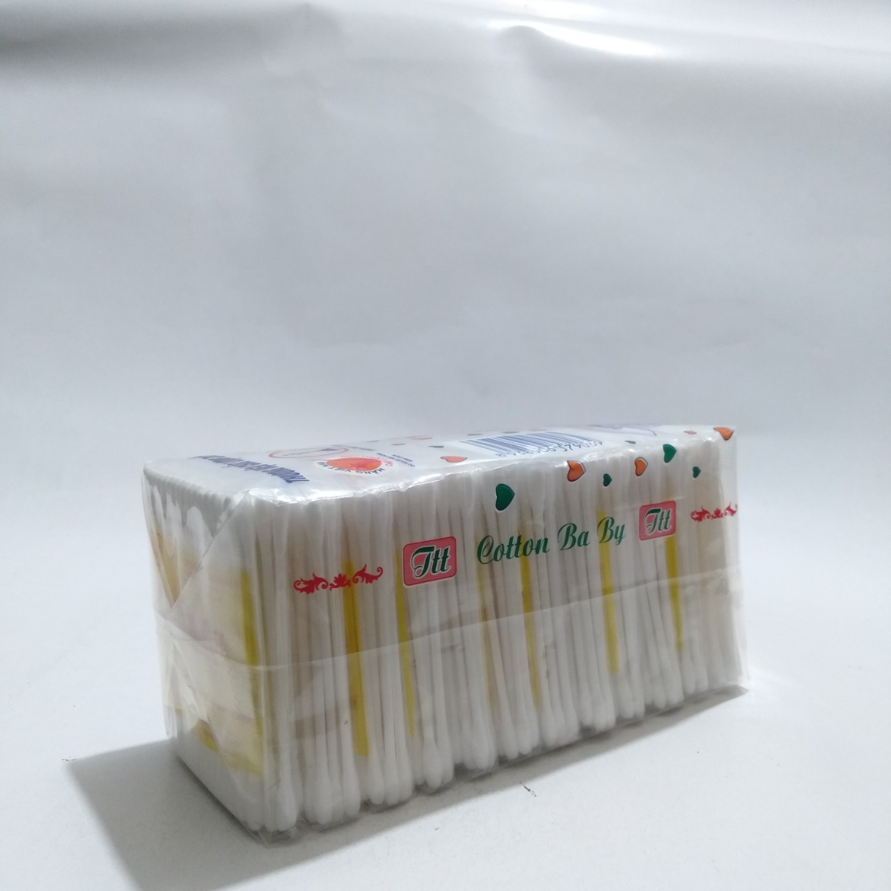 Lốc 12 gói tăm bông trẻ em 100 que-cán nhựa dẻo dai, vệ sinh cho bé