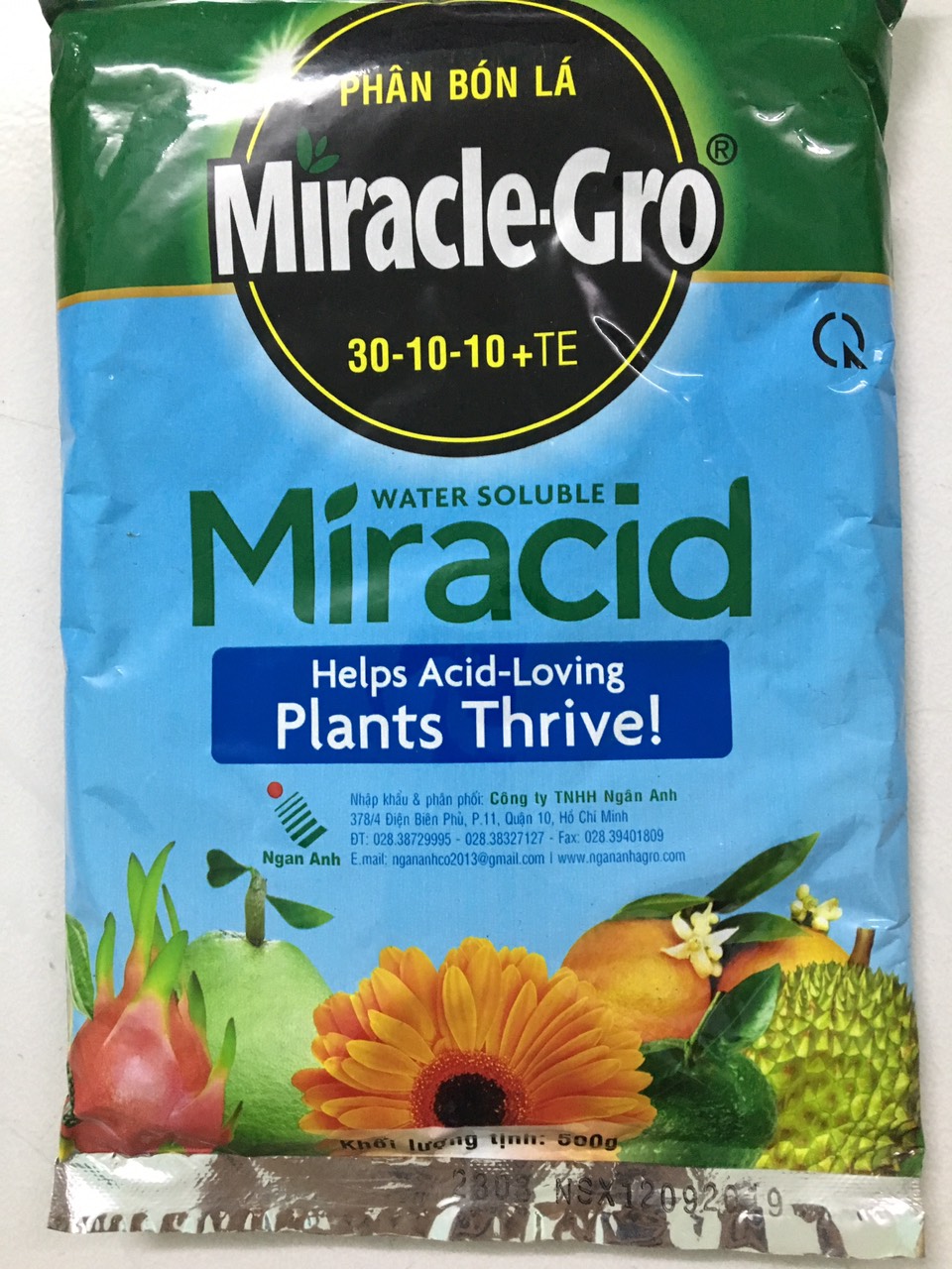 Phân bón lá npk miracle-gro nhập từ hà lan 30-10-10+te gói 500gr