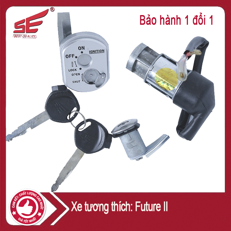 Ổ khóa xe máy Future II loại 2 cạnh, bảo hành 6 tháng