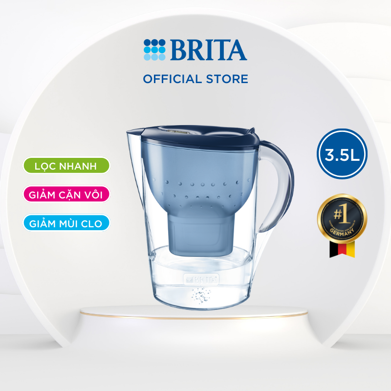 Bình lọc nước BRITA Marella XL Blue 3.5L (có sẵn 1 lõi lọc Maxtra) - Thương hiệu đến từ Đức