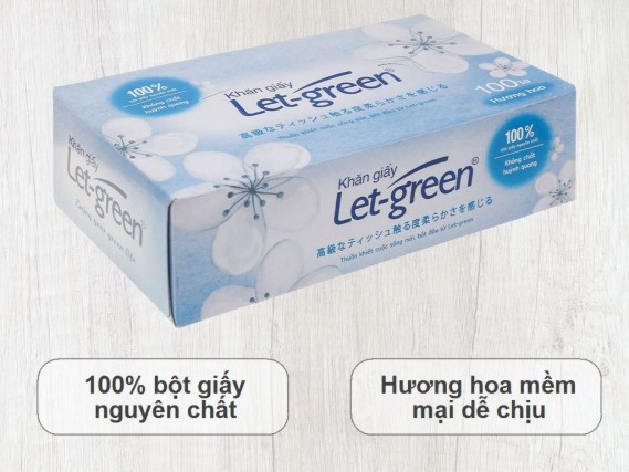 Khăn giấy let-green 2 lớp hộp 100 tờ