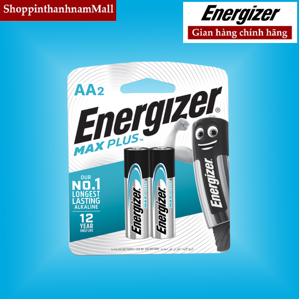 Pin aa energizer max plus cao cấp ep91-bp2 vỉ 2 viên chính hãng
