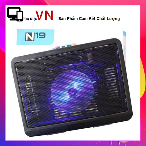 Đế tản nhiệt có quạt 12 inch cho laptop, đèn led n19 - đế tản nhiệt fan n19
