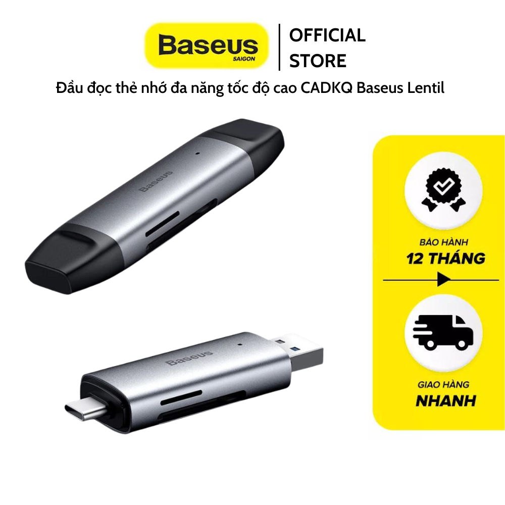 Đầu đọc thẻ nhớ đa năng tốc độ cao CADKQ Baseus Lentil - Cabin Card Reader cho Smartphone/ Tablet/ Macbook/ Laptop