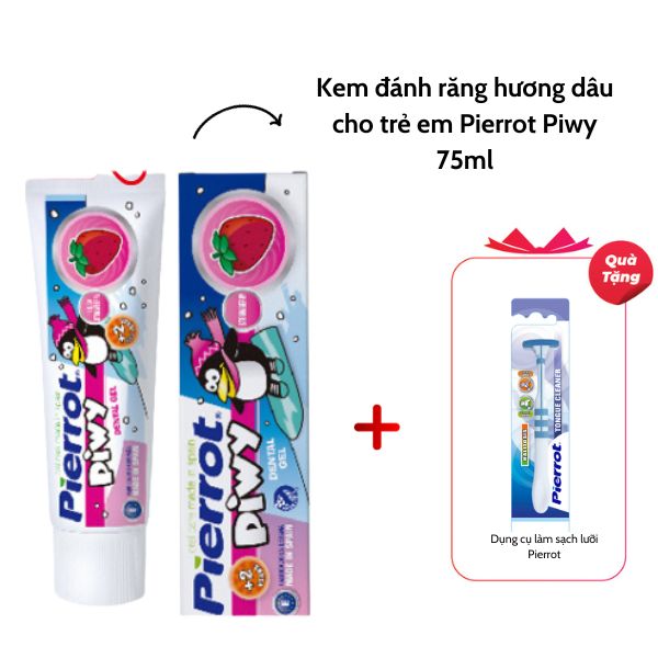 Kem đánh răng hương dâu cho trẻ em Pierrot Piwy 75ml