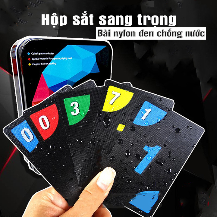 Bài Uno đen nylon có kèm hộp thiếc
