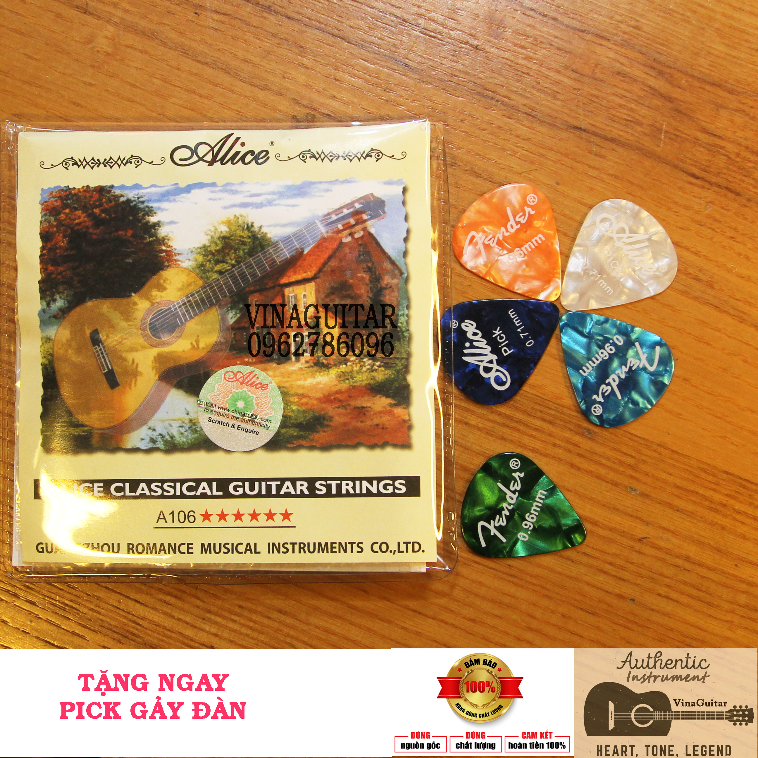 Dây Đàn Guitar Classic Alice A106 dây nilon chính hãng