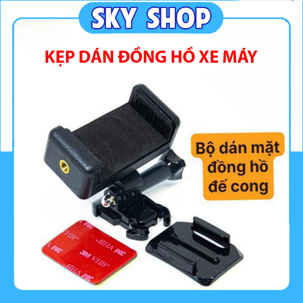 Motorcycle Phone Holder Clip with Clock Face Sticker and 3m Adhesive - Removable Mounting Base, Adjustable Angle, Anti-Vibration Giá 25,000 Đồng*Miễn phí vận chuyển