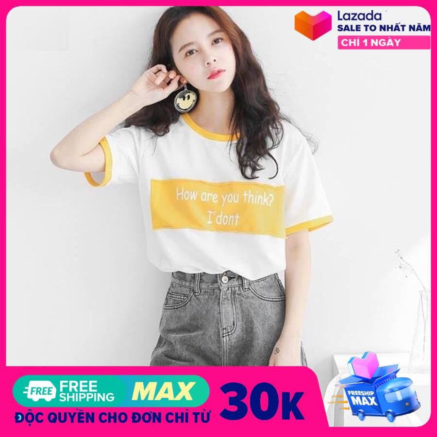 [HCM]Áo thun nữ áo phông nữ vải Thái bền đẹp áo nữ co giãn thoảng mái chống xù áo cặp đồi kiểu đơn giản Vàng Xanh thời trang nữ mùa hè-Thời Trang Evolpo