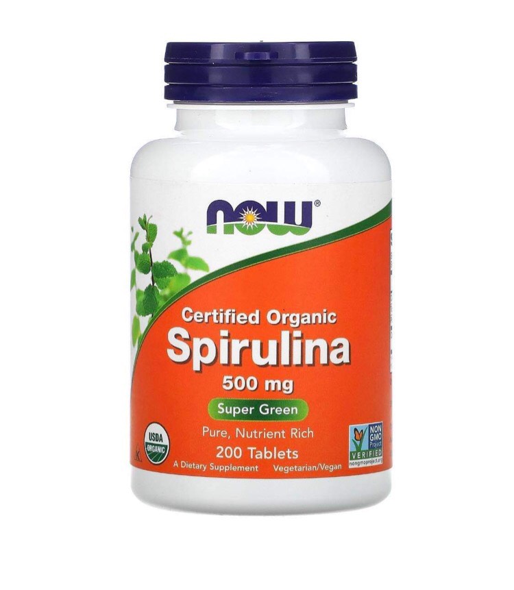 USA - Viên tảo Spirulina Now 500mg  hộp 200 viên
