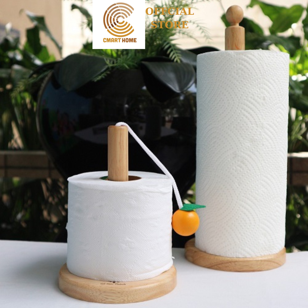 Cây Để Giấy Cuộn Đa Năng, Cọc Để Giấy Cuộn Cmart Home, Chất Liệu Gỗ Cao Su Bền Đẹp, Màu Gỗ Tự Nhiên, Cây Để Giấy Lựa Chọn Size